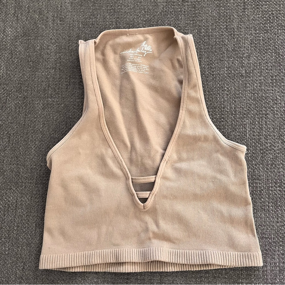 Intimately Free People Tan Ribbed Seamless Bralette